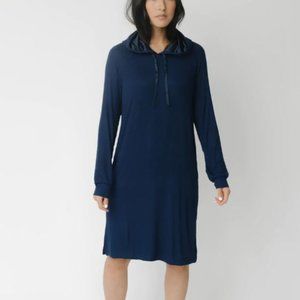 NWT Cozy Earth Rib Knit Bamboo Long Sleeve Hoodie Dress